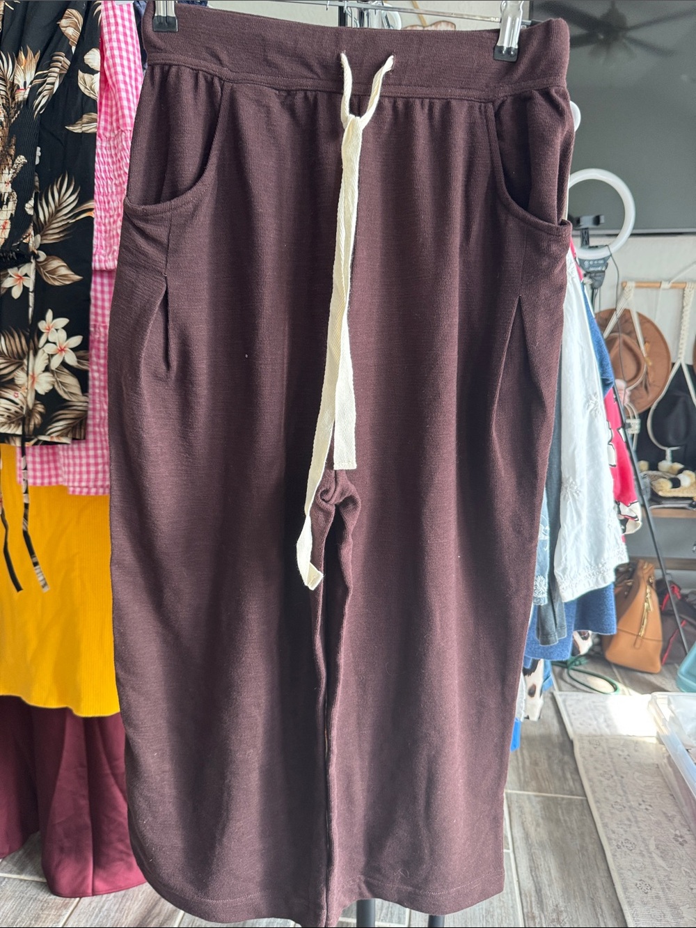 Free Est Brown Drawstring Cotton pant with Pockets